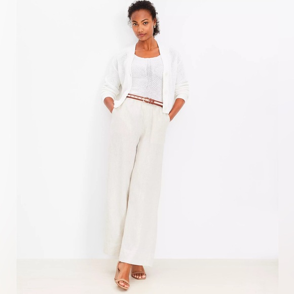 LOFT Wide Leg Pants in Natural Linen. Pull on style. Size XL. Brand new! - Picture 2 of 4